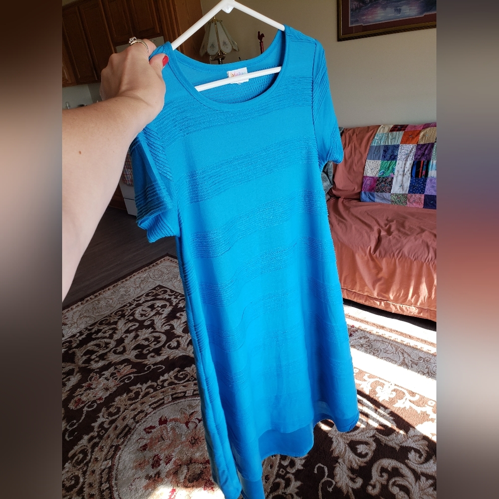 NWOT lularoe flounder blue summer layering dress - Picture 15 of 16